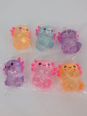 6 Jelly Squishy Sensory lot 6 pieces Stress Relief Toy jelly glitter squeeze toy